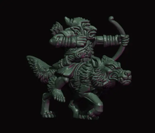 Eastern Goblin Wolf Rider Archers — tabletop miniature by Yellow Imp Miniatures