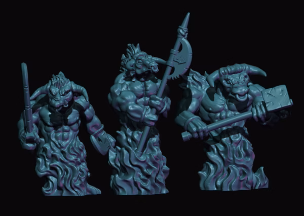 Firebulls — 3D-printed tabletop miniature by Yellow Imp Miniatures